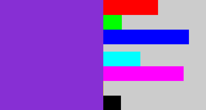 Hex color #872fd4 - bluish purple