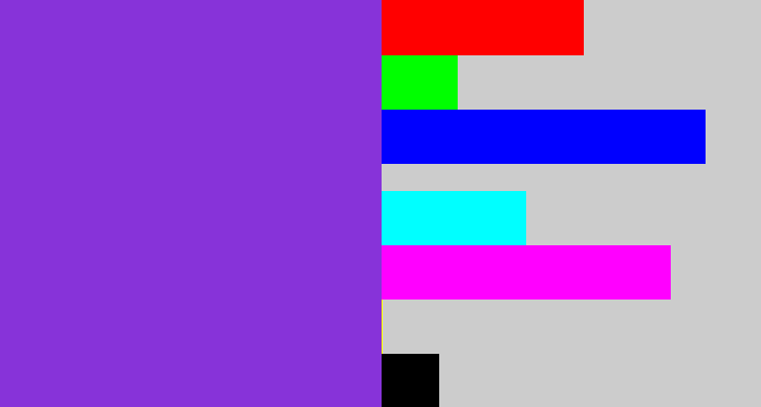 Hex color #8733d9 - bluish purple