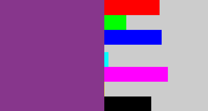 Hex color #87368c - warm purple