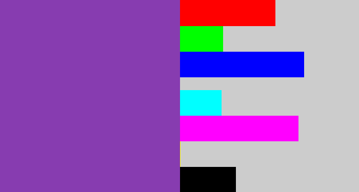 Hex color #873cb0 - purply