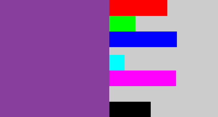 Hex color #873e9d - medium purple