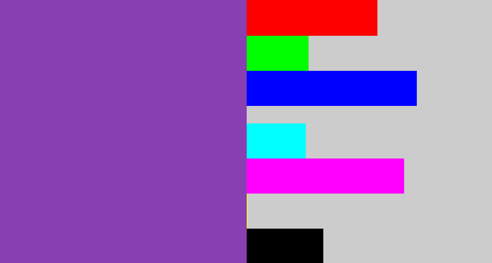 Hex color #873fb1 - purply