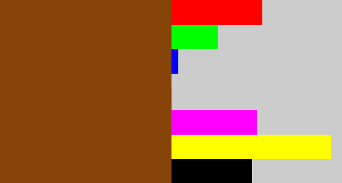 Hex color #874409 - medium brown