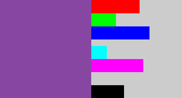 Hex color #8746a2 - medium purple