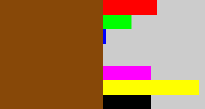 Hex color #874808 - medium brown
