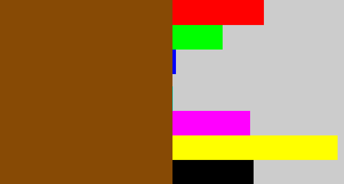 Hex color #874a05 - warm brown