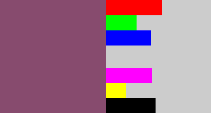 Hex color #874b6e - dark mauve