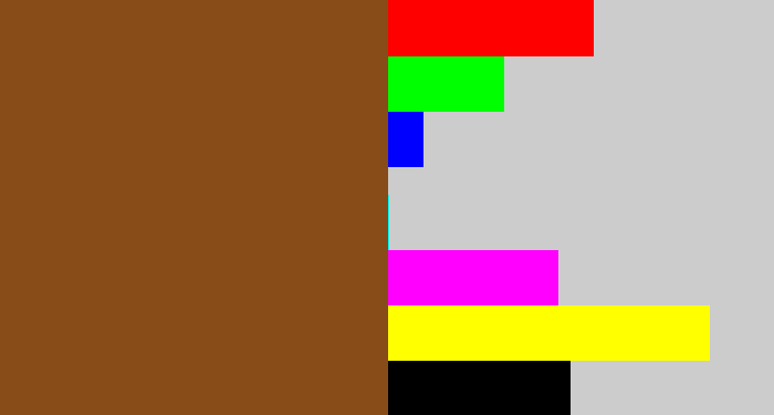 Hex color #874c17 - medium brown
