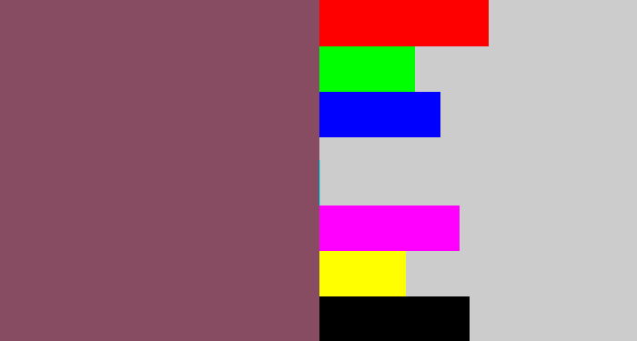 Hex color #874c62 - dark mauve