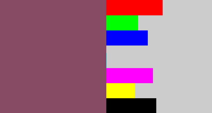 Hex color #874c63 - dark mauve
