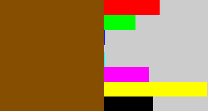 Hex color #874d01 - warm brown