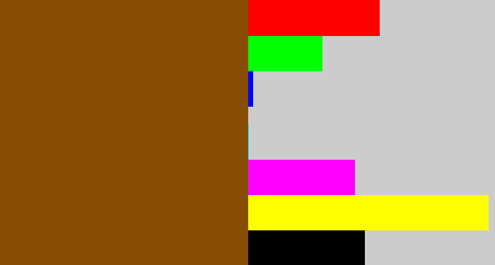 Hex color #874d04 - warm brown