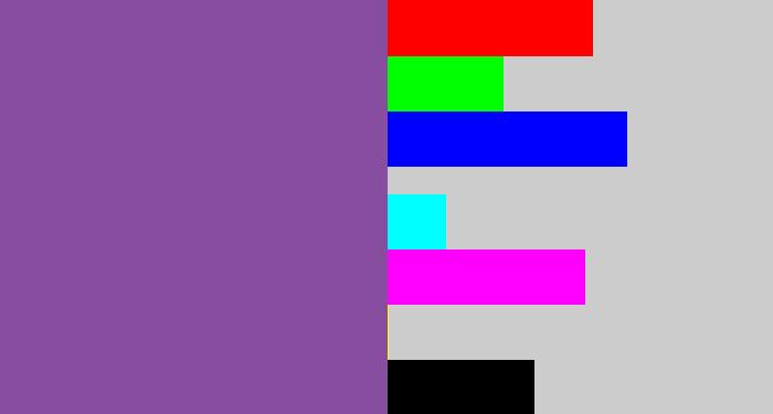 Hex color #874d9e - purplish