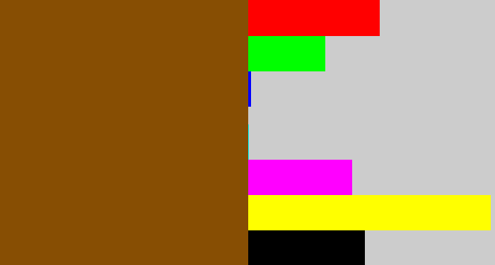 Hex color #874e03 - warm brown