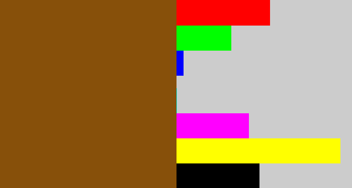 Hex color #87500a - medium brown