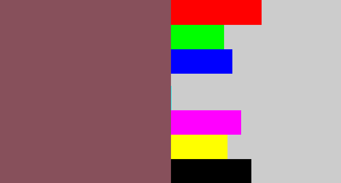Hex color #87505b - dark mauve