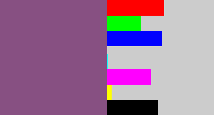 Hex color #875082 - dull purple