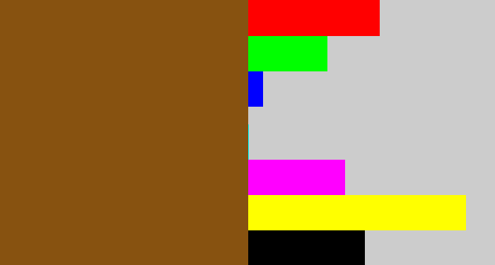 Hex color #875210 - medium brown