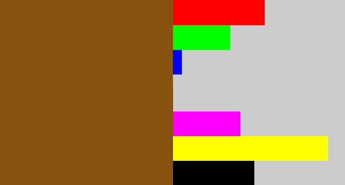 Hex color #87530e - medium brown