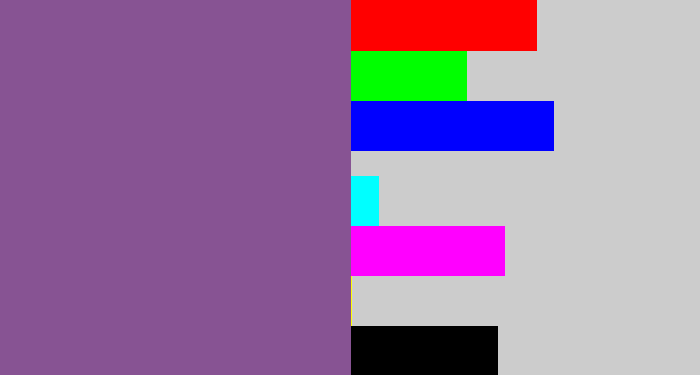 Hex color #875393 - purplish