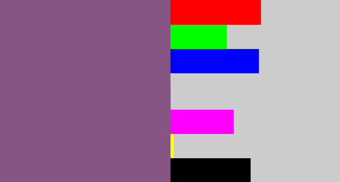 Hex color #875584 - dull purple