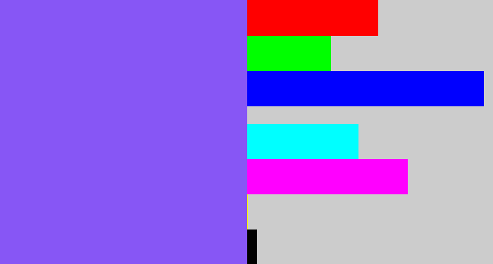 Hex color #8756f5 - purpley