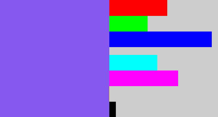 Hex color #8758ef - purpley