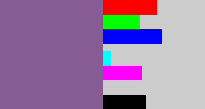 Hex color #875b93 - dark lavender