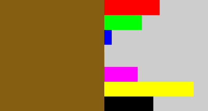 Hex color #875c13 - medium brown