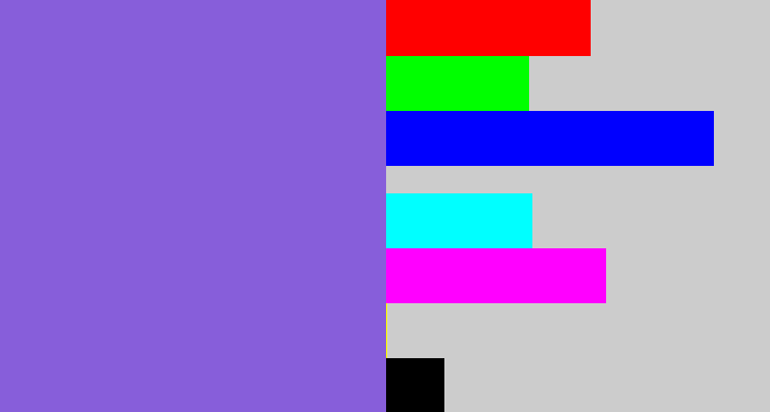 Hex color #875eda - purpley