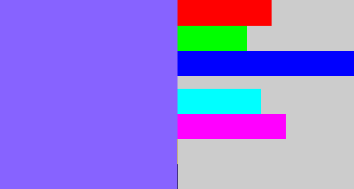 Hex color #8763ff - purpley