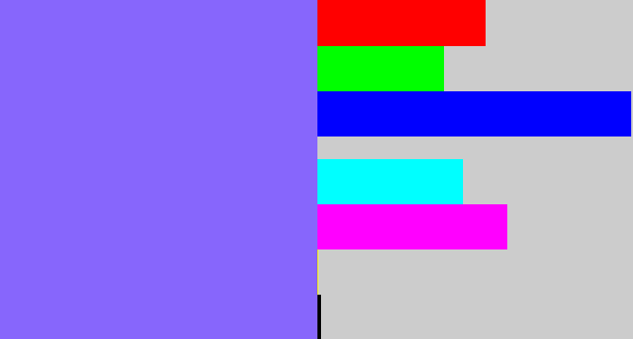 Hex color #8766fc - purpley
