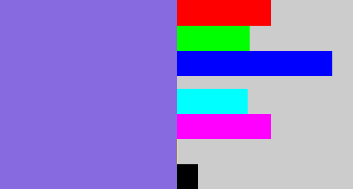 Hex color #8769e0 - purpley