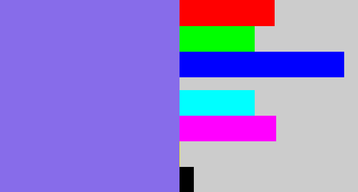 Hex color #876cea - purpley