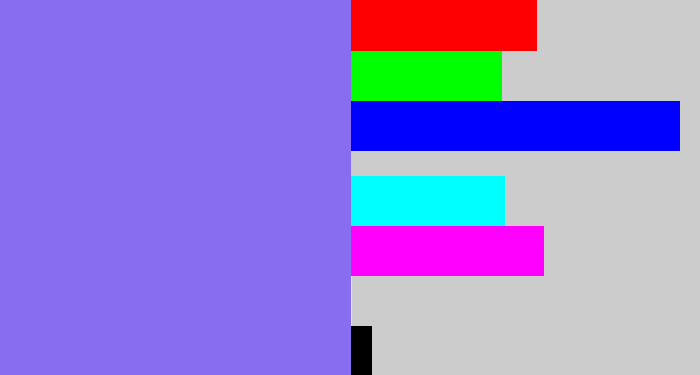Hex color #876df0 - purpley
