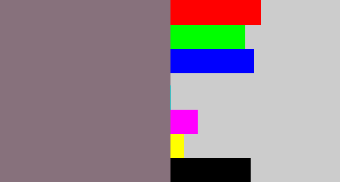 Hex color #87717c - purple grey