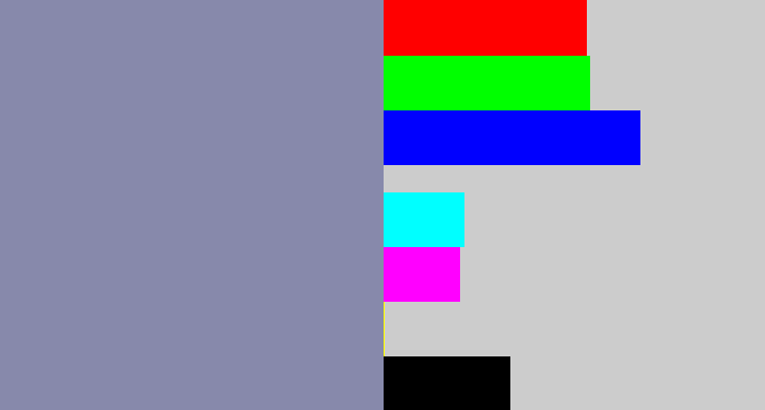 Hex color #8789ab - blue/grey