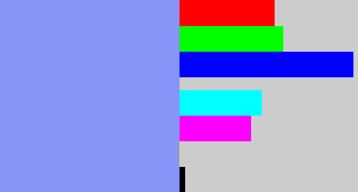 Hex color #8794f8 - periwinkle blue