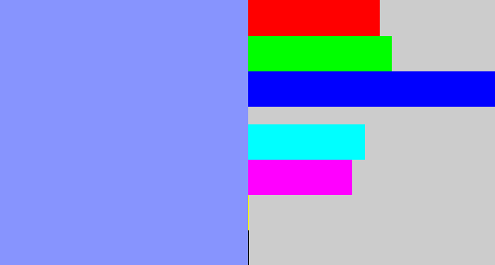 Hex color #8794fe - periwinkle blue