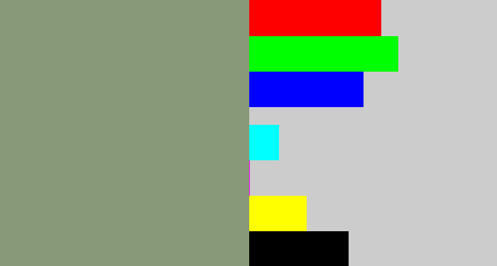 Hex color #879976 - grey/green
