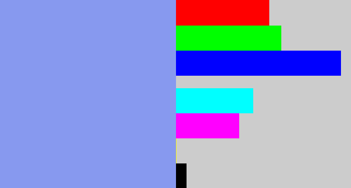 Hex color #8799ef - periwinkle blue