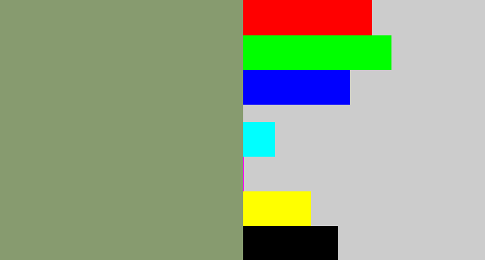 Hex color #879b6f - greeny grey