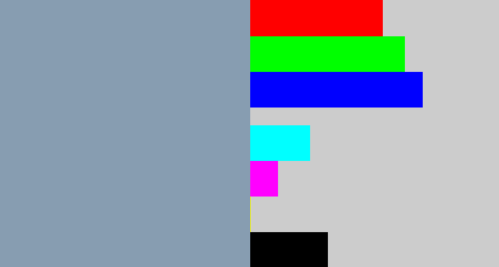 Hex color #879db1 - bluey grey