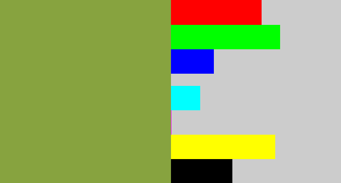 Hex color #87a33f - avocado