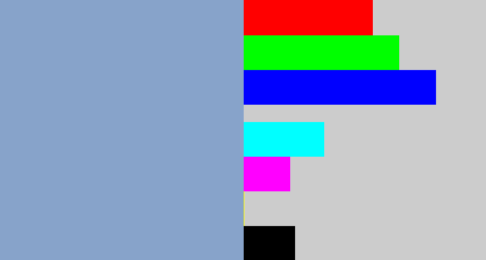 Hex color #87a3ca - bluegrey