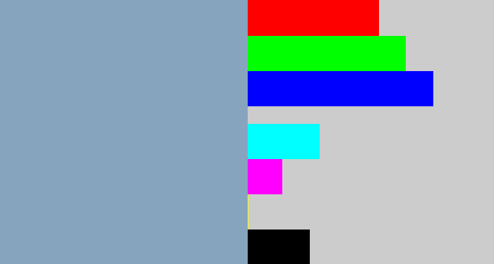 Hex color #87a4bf - bluegrey