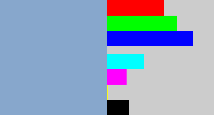 Hex color #87a7cc - bluegrey