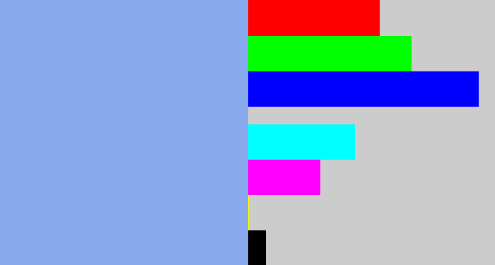 Hex color #87a8ed - periwinkle blue