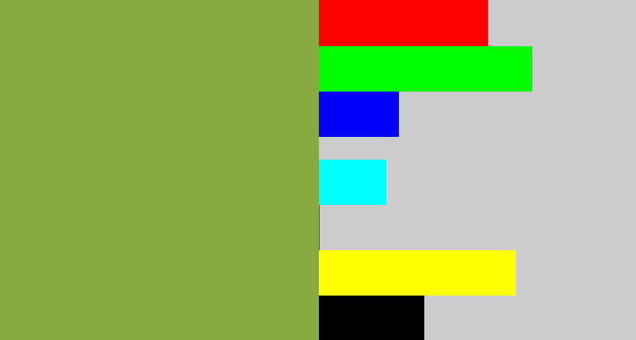 Hex color #87aa41 - avocado