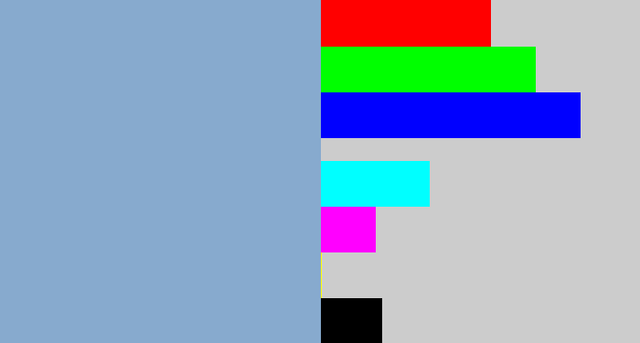 Hex color #87aace - bluegrey